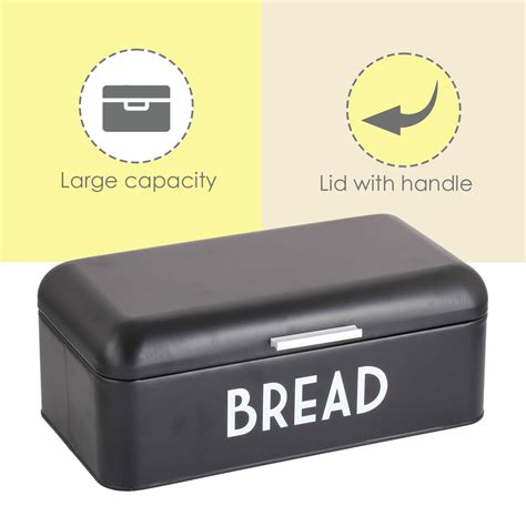 home basics metal bread box with lid|extra large metal bread box.